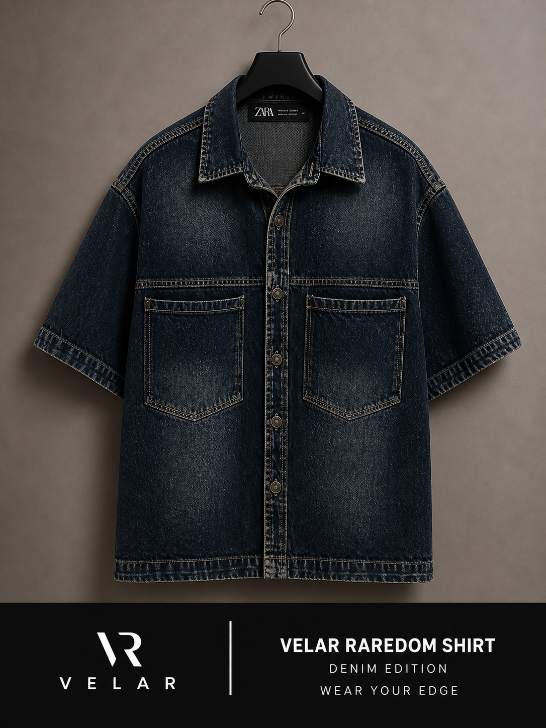VELAR Boxy Fit Denim Shirt