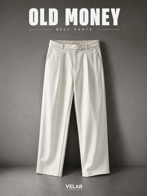 Old Money Wide Leg Belt Pants - White