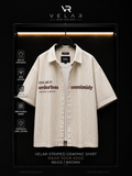 Velar Beige Striped Box Fit Shirt