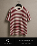 Velar Essential Tee – Burgundy Stripe