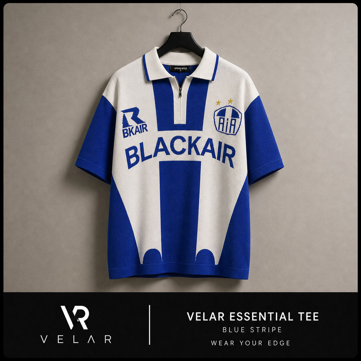 Velar Essential Polo Tee – Stripe Edition