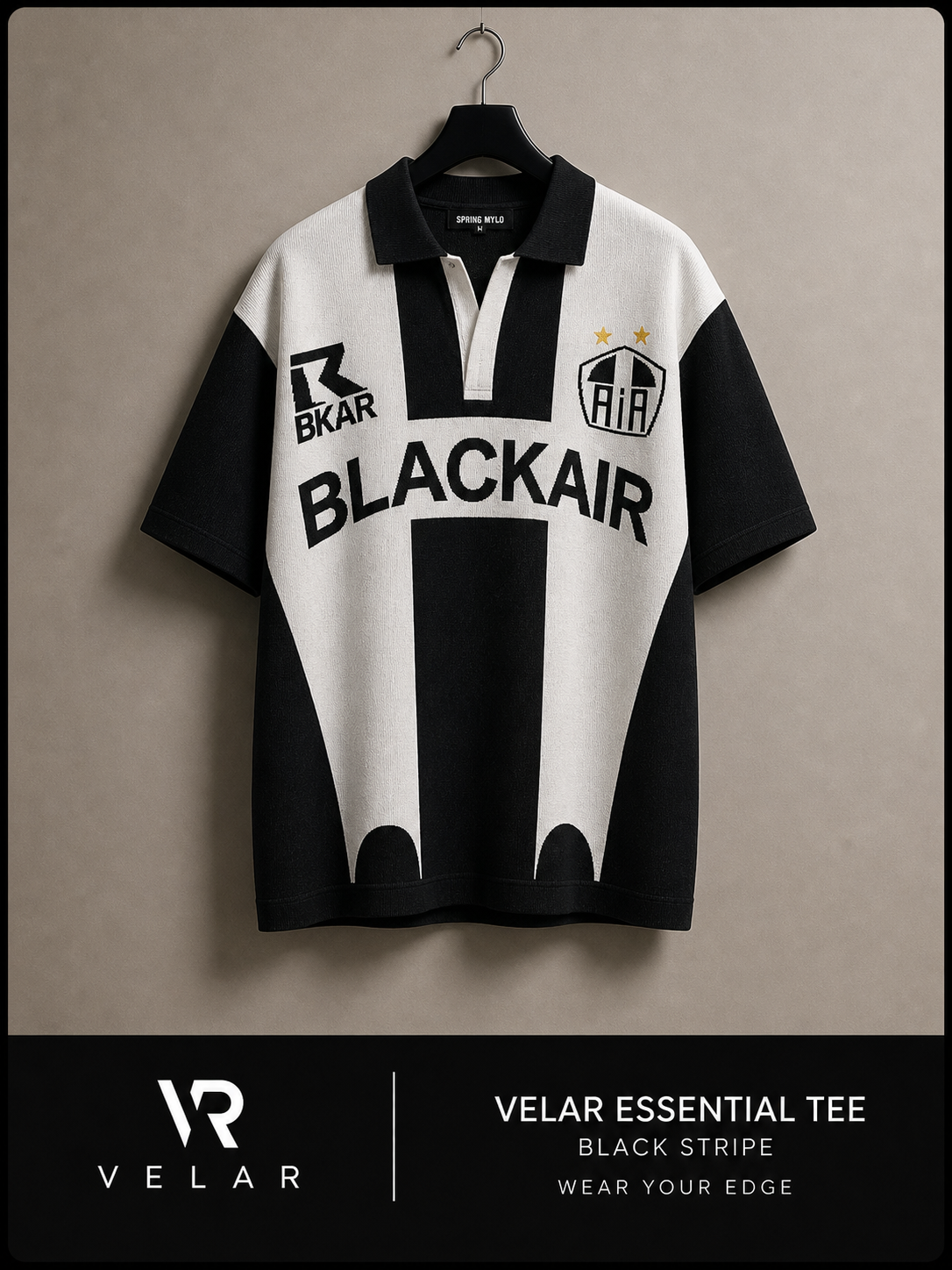 Velar Essential Polo Tee – Stripe Edition
