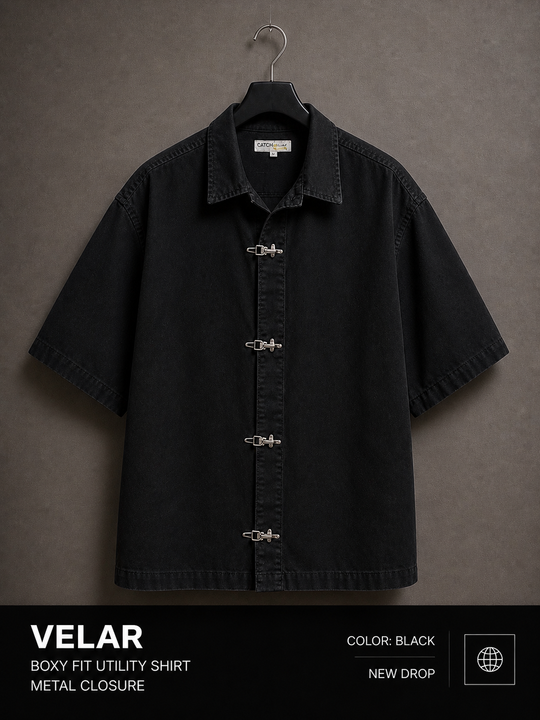 VELAR Boxy Fit Utility Shirt – Metal Closure Edition