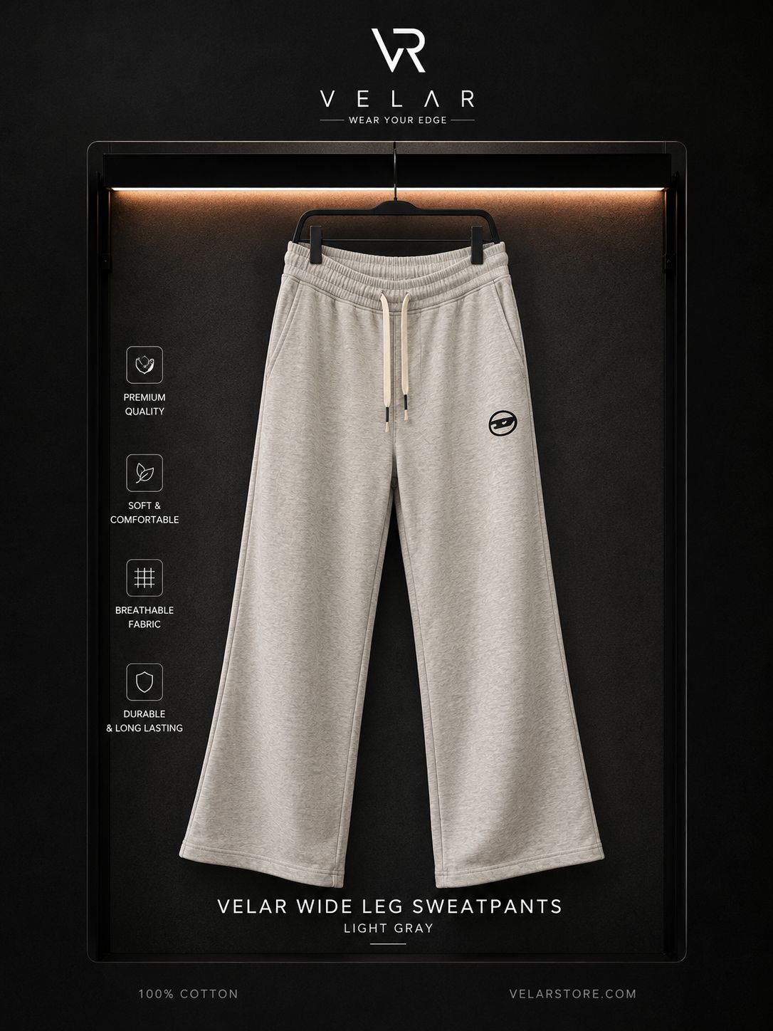 Velar Essential Wide Leg Sweatpants
